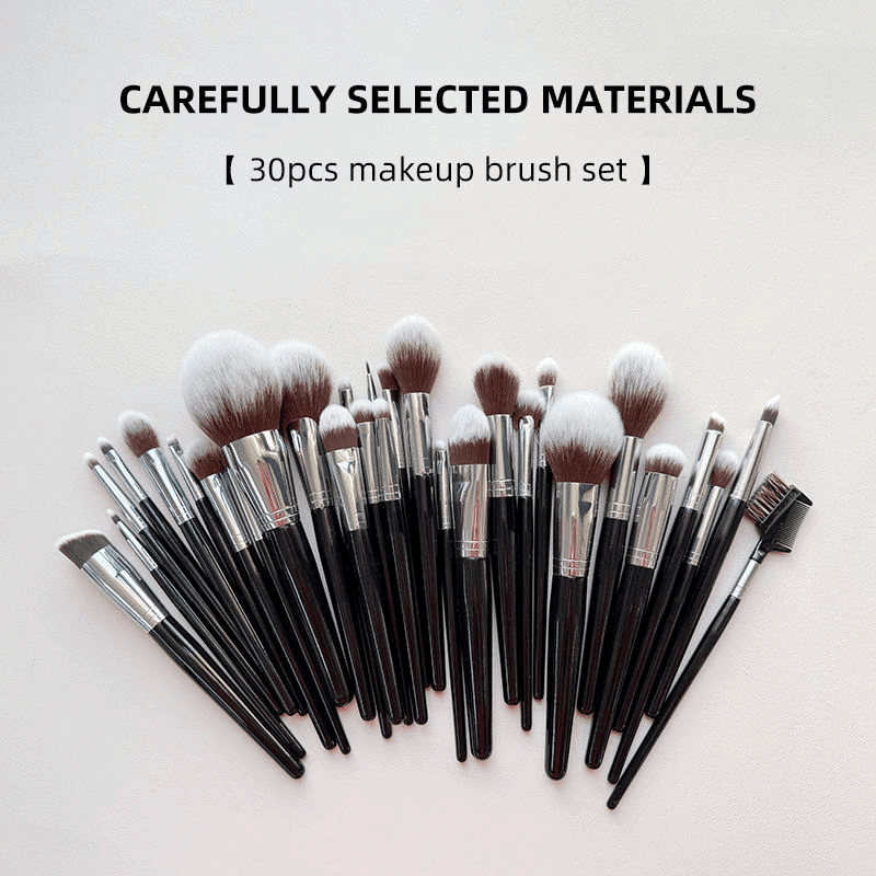 30-Piece Makeup Brush Set｜Black Wood Handle 4.png