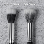 Black Wooden Handle Natural Bristle Dotting Blush Brush Single
